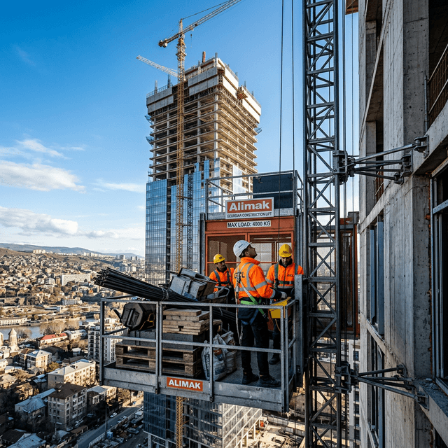 Подъем стройматериалов - Mushebi.ge